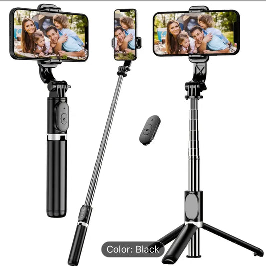 40" Extendable All-in-1 Smartphone Tripod Stand - 360° Rotation, Wireless Remote, Compact Design for iPhone 14/13/12/12 Pro/11/11 Pro/XS/XR/X/8/7 Plus, Samsung,
Google, LG, Sony Smartphones